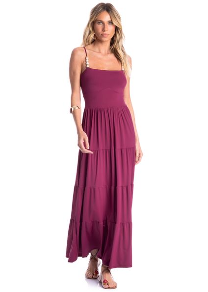 Vestido Feminino Babados Floral Rosa - Imagem 1