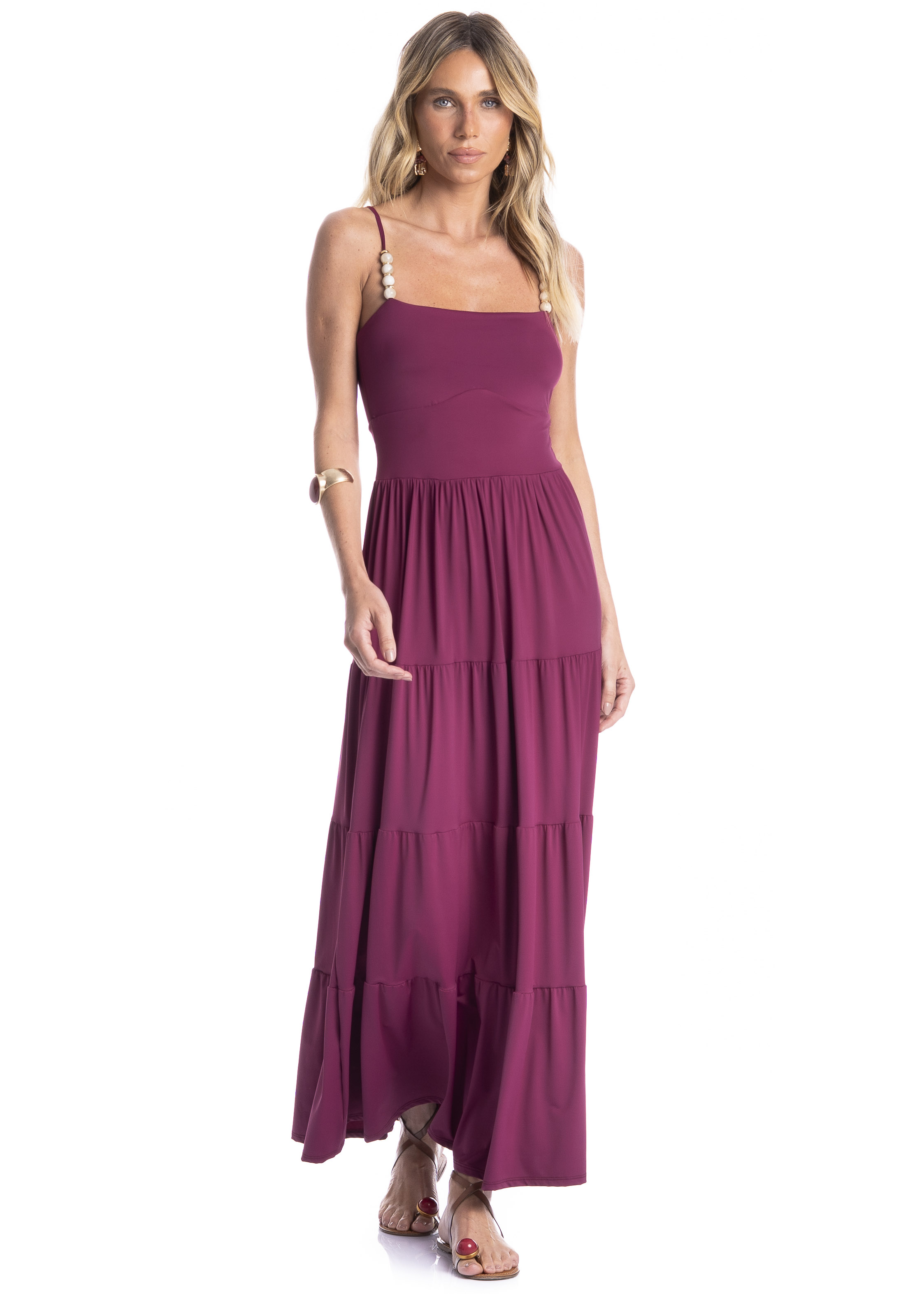 Vestido Feminino Babados Floral - Imagem 1