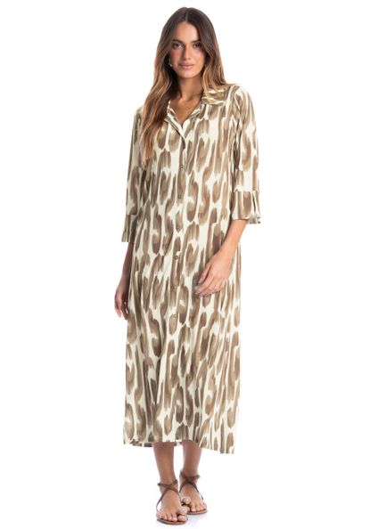 Chemise Feminina Midi Manga 7/8 Savanna Marrom - Imagem 1