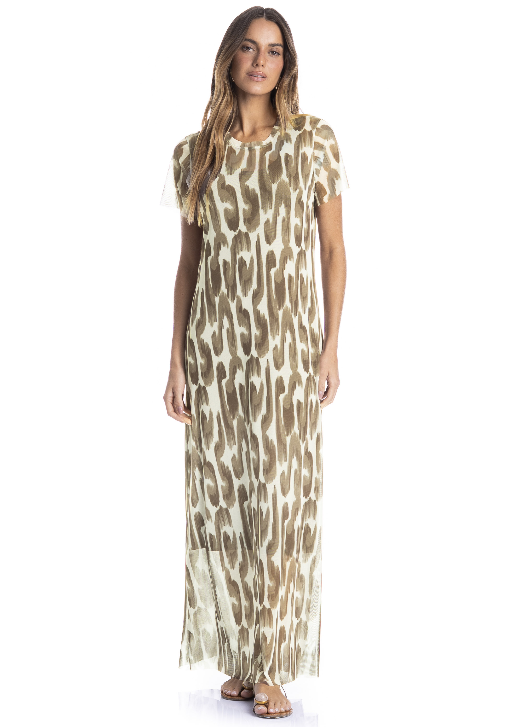 Vestido Em Tule Com Manga E Combinete Savanna - Imagem 1