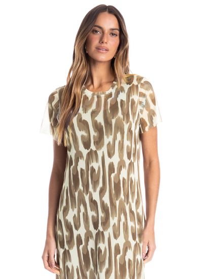 Vestido Em Tule Com Manga E Combinete Savanna - Imagem 3 - Desktop