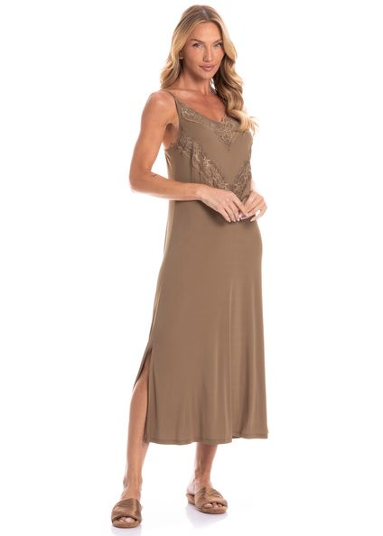 Camisola Feminina Midi Liz New Manu Bege - Imagem 1