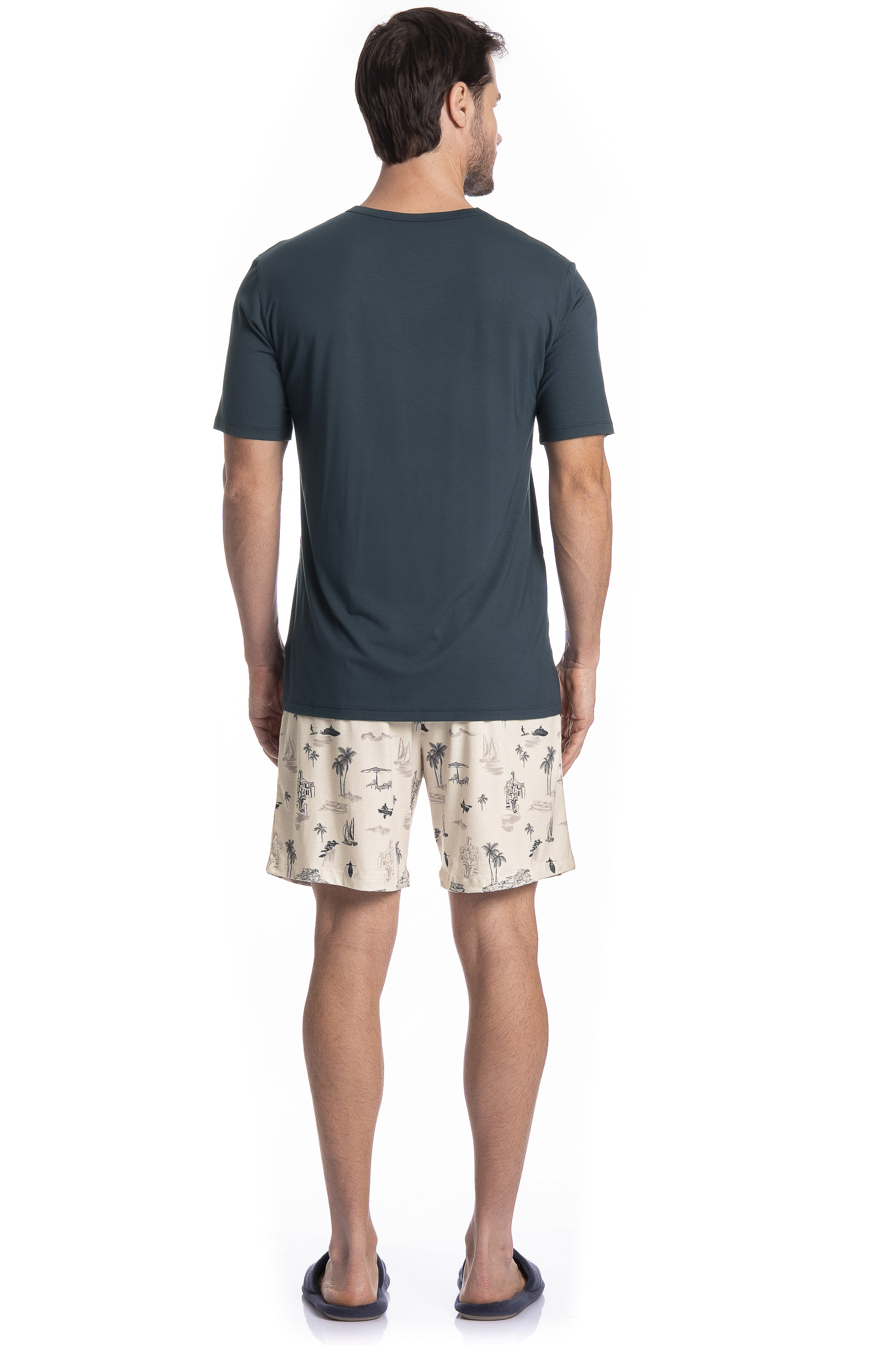 Pijama Masculino Curto Wave Tombini - Imagem 4 - Mobile