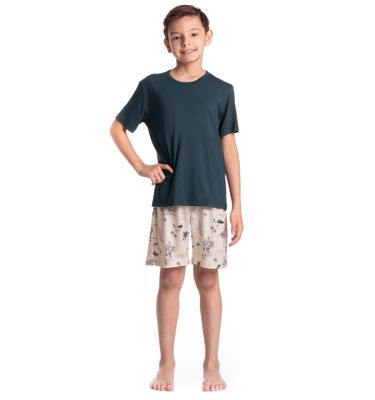 Pijama Infantil Masculino Curto Wave - Imagem 3 - Mobile