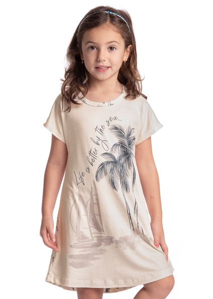 Camisão Infantil Feminino Wave Branco - Imagem 1