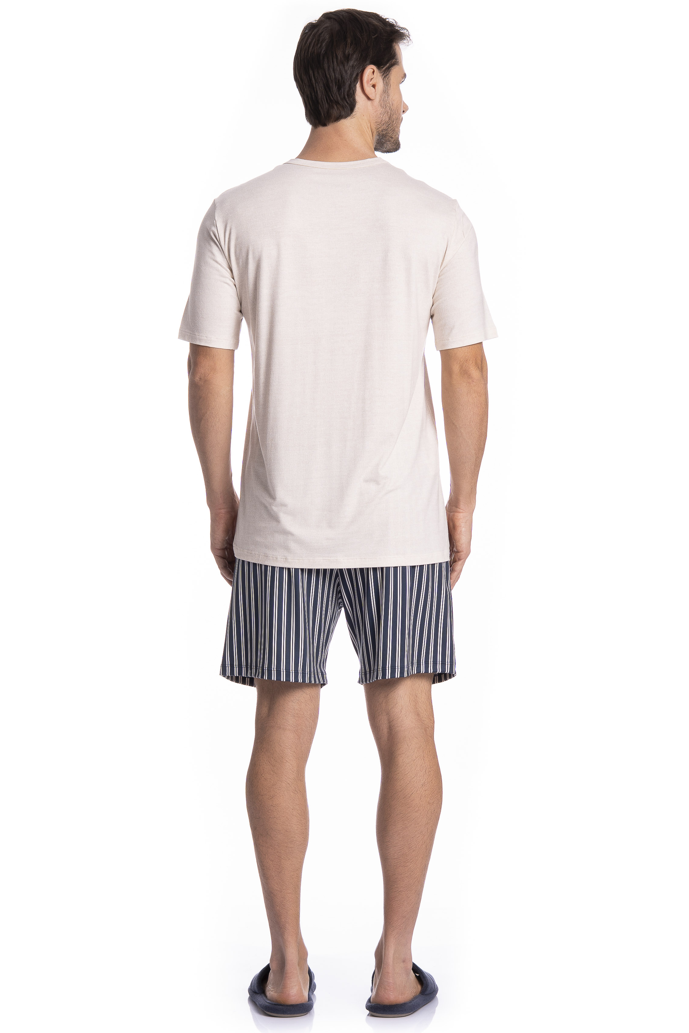 Pijama Masculino Curto Stripes Tombini - Imagem 4 - Mobile