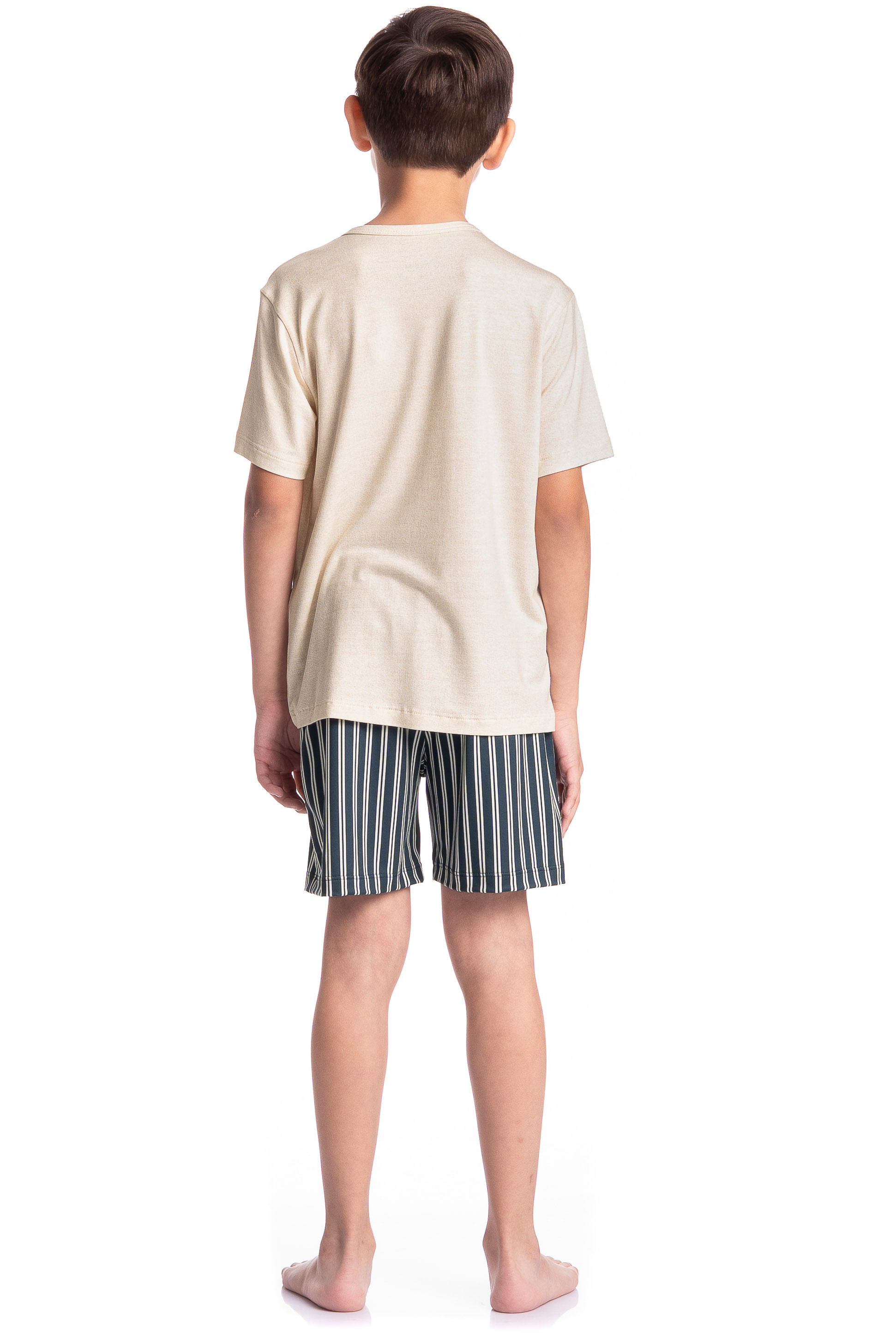Pijama Infantil Masculino Curto Stripes - Imagem 4 - Mobile