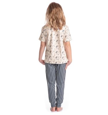 Pijama Infantil Longo Manga Curta Unissex Stripes - Imagem 2 - Mobile