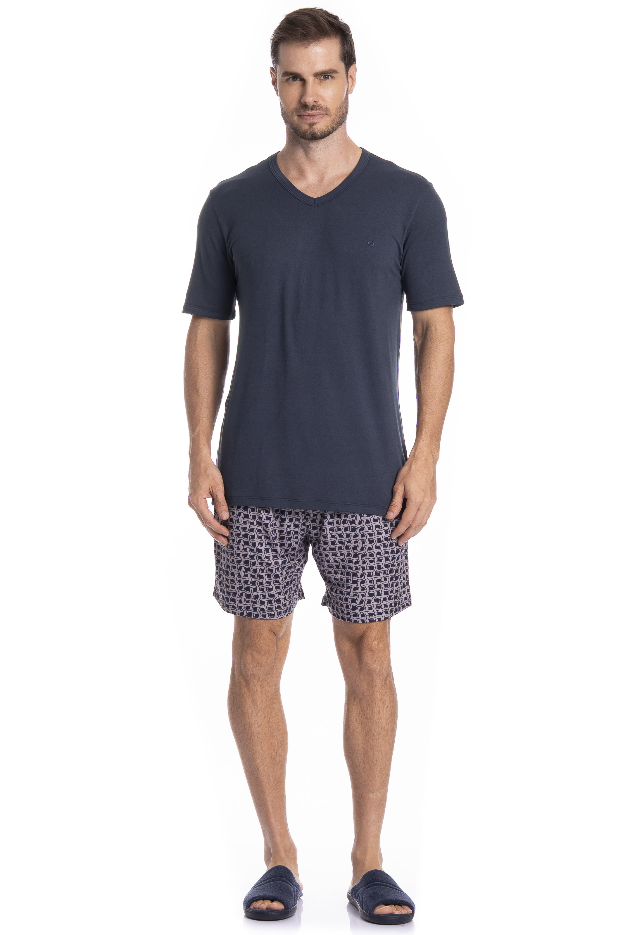Pijama Masculino Curto Thomas Tombini - Imagem 3 - Mobile