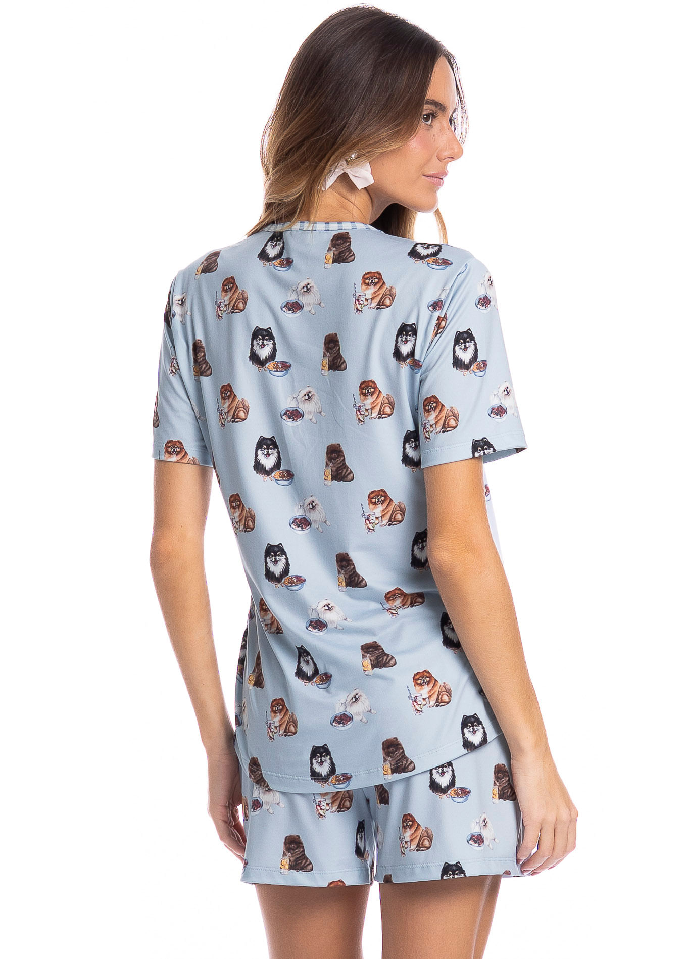 Pijama Feminino Curto Fresh Moka - Imagem 2 - Mobile