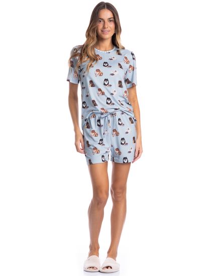 Pijama Feminino Curto Fresh Moka - Imagem 3 - Desktop