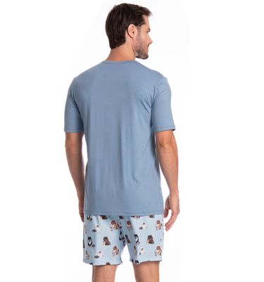 Pijama Masculino Curto Fresh Moka Tombini - Imagem 2 - Mobile