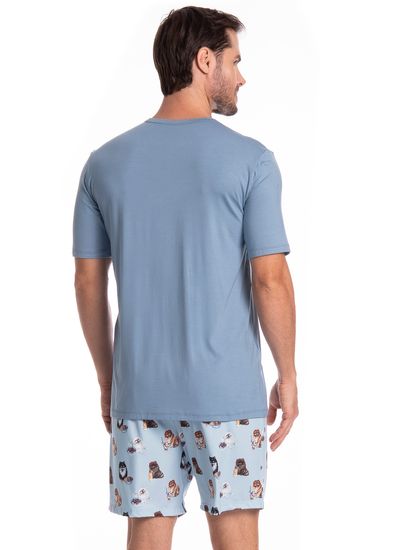 Pijama Masculino Curto Fresh Moka Tombini - Imagem 2 - Desktop