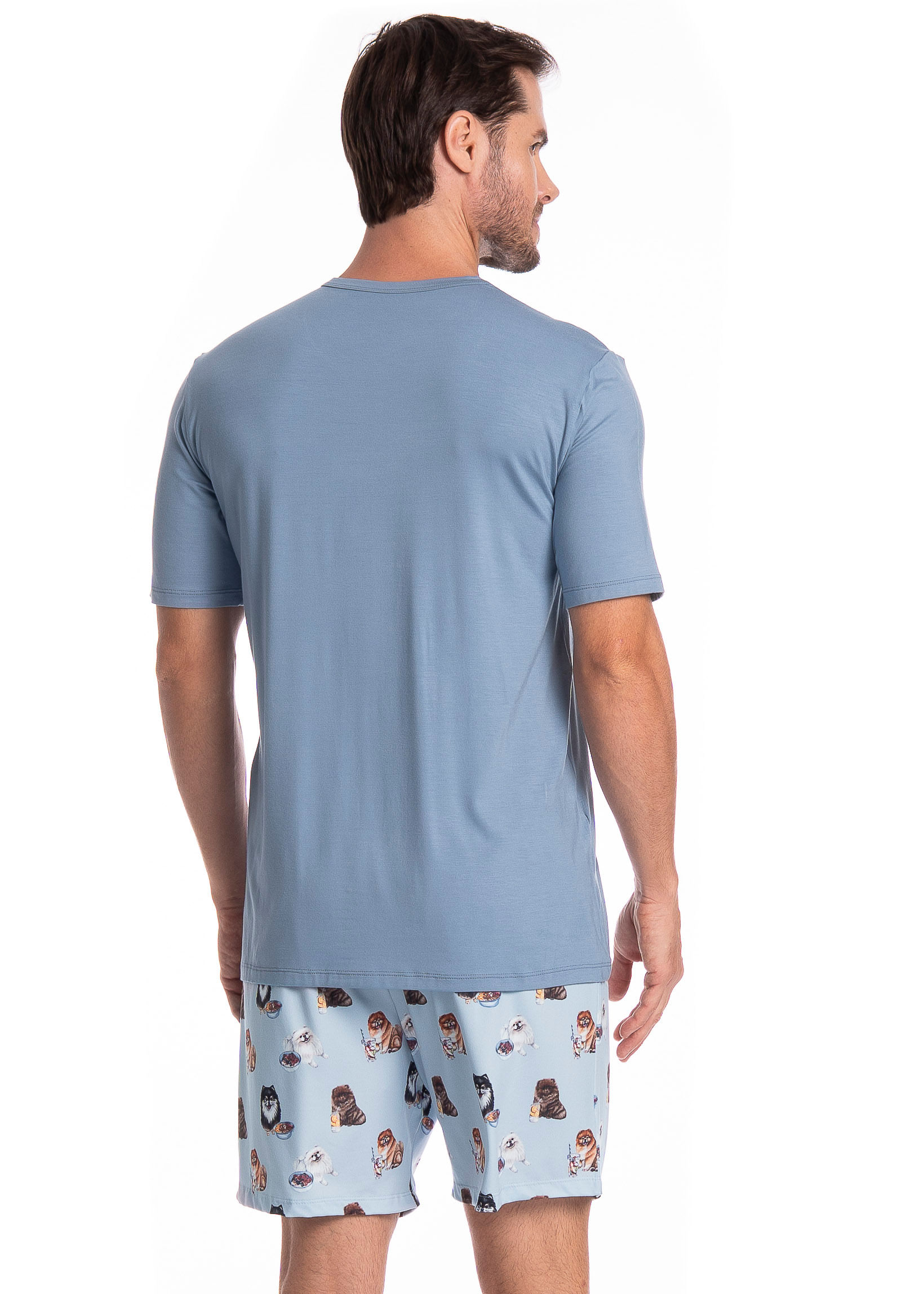 Pijama Masculino Curto Fresh Moka Tombini - Imagem 2 - Mobile