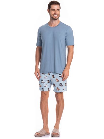 Pijama Masculino Curto Fresh Moka Tombini - Imagem 3 - Desktop
