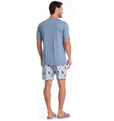 Pijama Masculino Curto Fresh Moka Tombini - Imagem 4 - Mobile