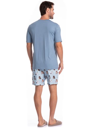 Pijama Masculino Curto Fresh Moka Tombini - Imagem 4 - Desktop