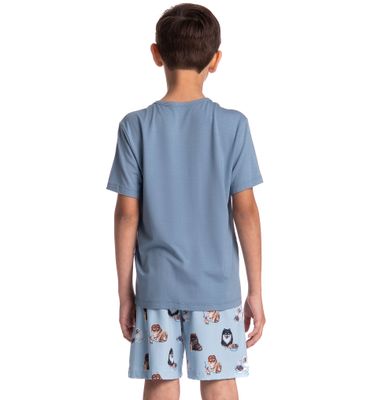 Pijama Infantil Masculino Curto Fresh Moka - Imagem 2 - Mobile