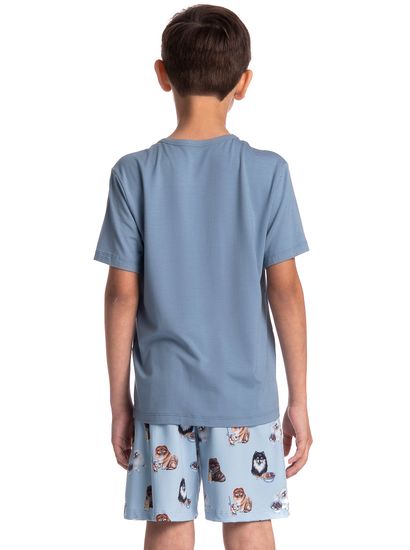 Pijama Infantil Masculino Curto Fresh Moka - Imagem 2 - Desktop