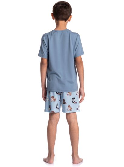 Pijama Infantil Masculino Curto Fresh Moka - Imagem 4 - Desktop