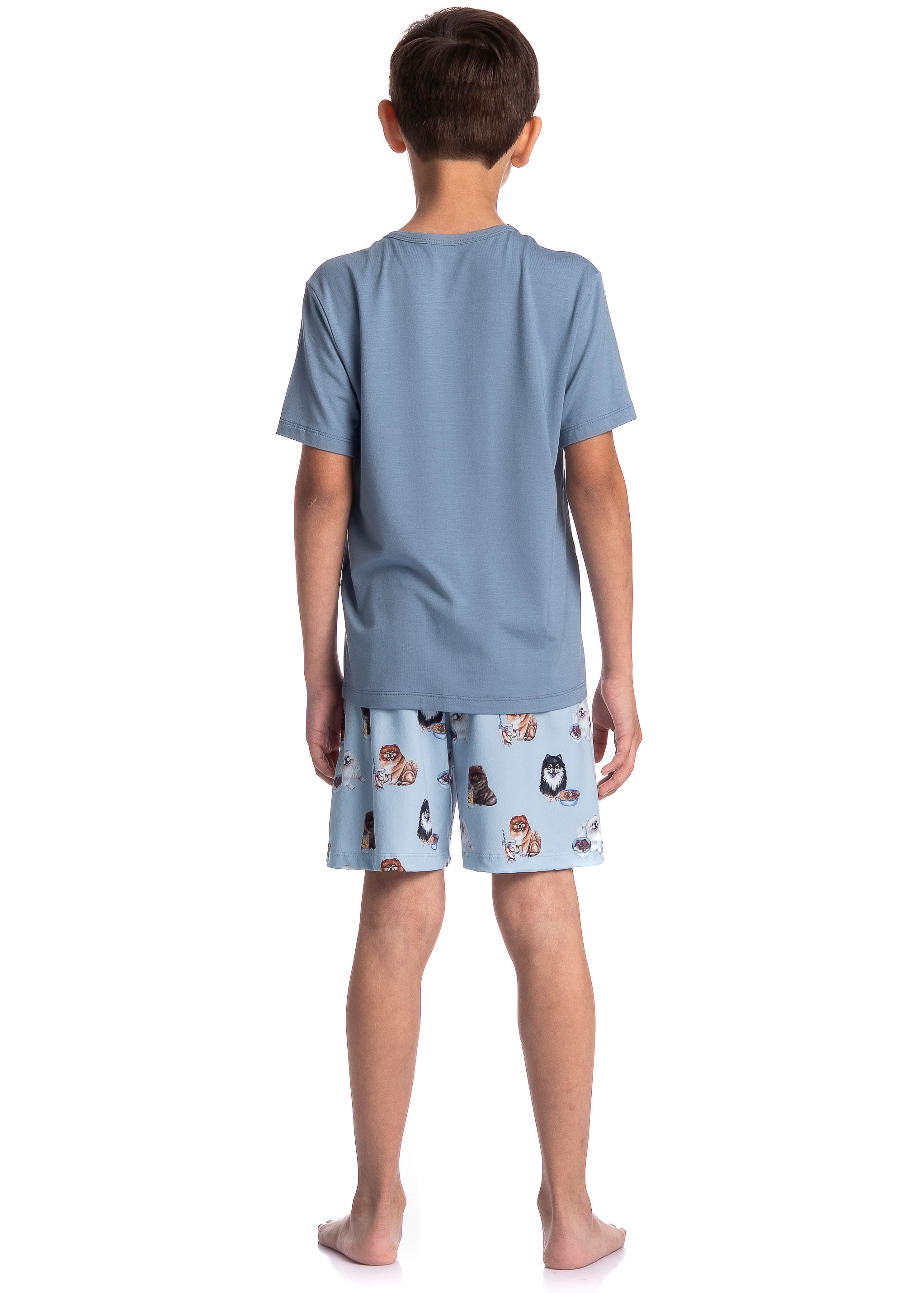 Pijama Infantil Masculino Curto Fresh Moka - Imagem 4 - Mobile