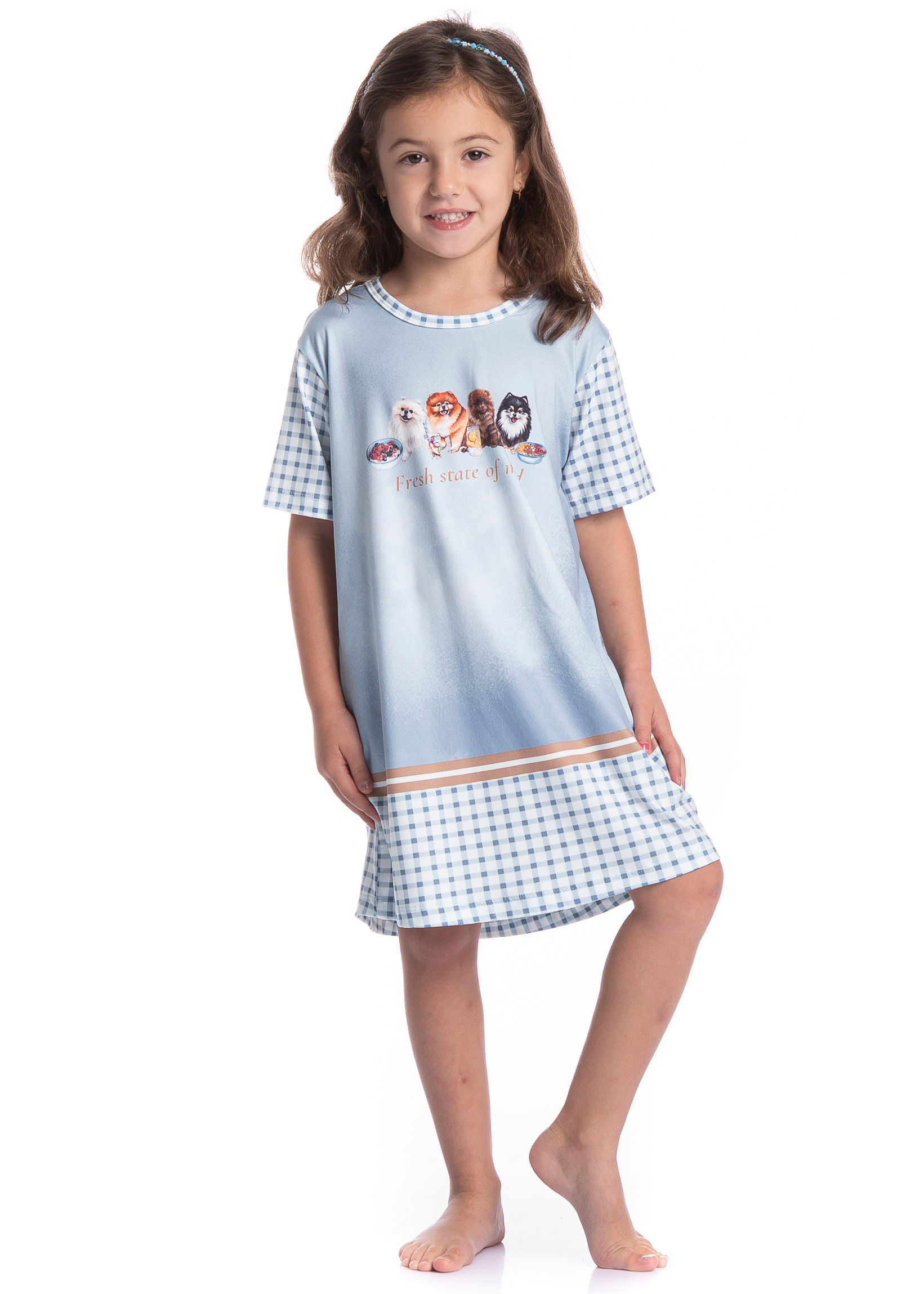 Camisão Infantil Feminino Curto Fresh Moka - Imagem 3 - Mobile