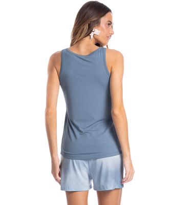 Pijama Feminino Curto Regata Fresh Moka - Imagem 2 - Mobile