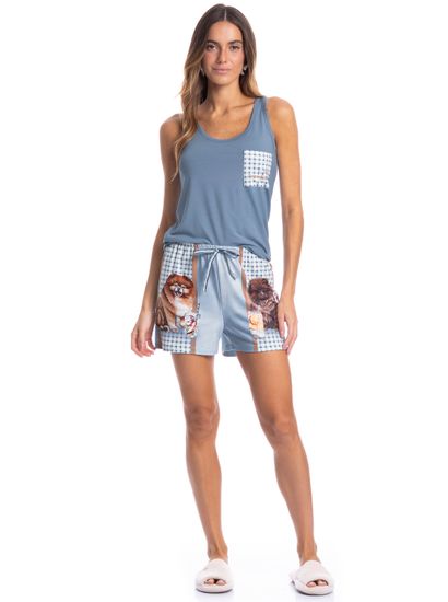 Pijama Feminino Curto Regata Fresh Moka - Imagem 3 - Desktop