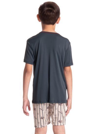 Pijama Infantil Masculino Curto Clóvis - Imagem 2 - Desktop