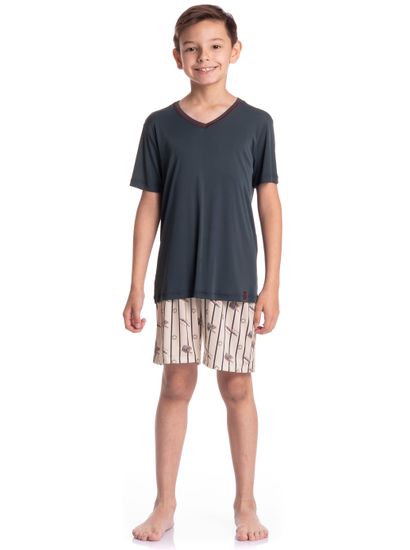 Pijama Infantil Masculino Curto Clóvis - Imagem 3 - Desktop
