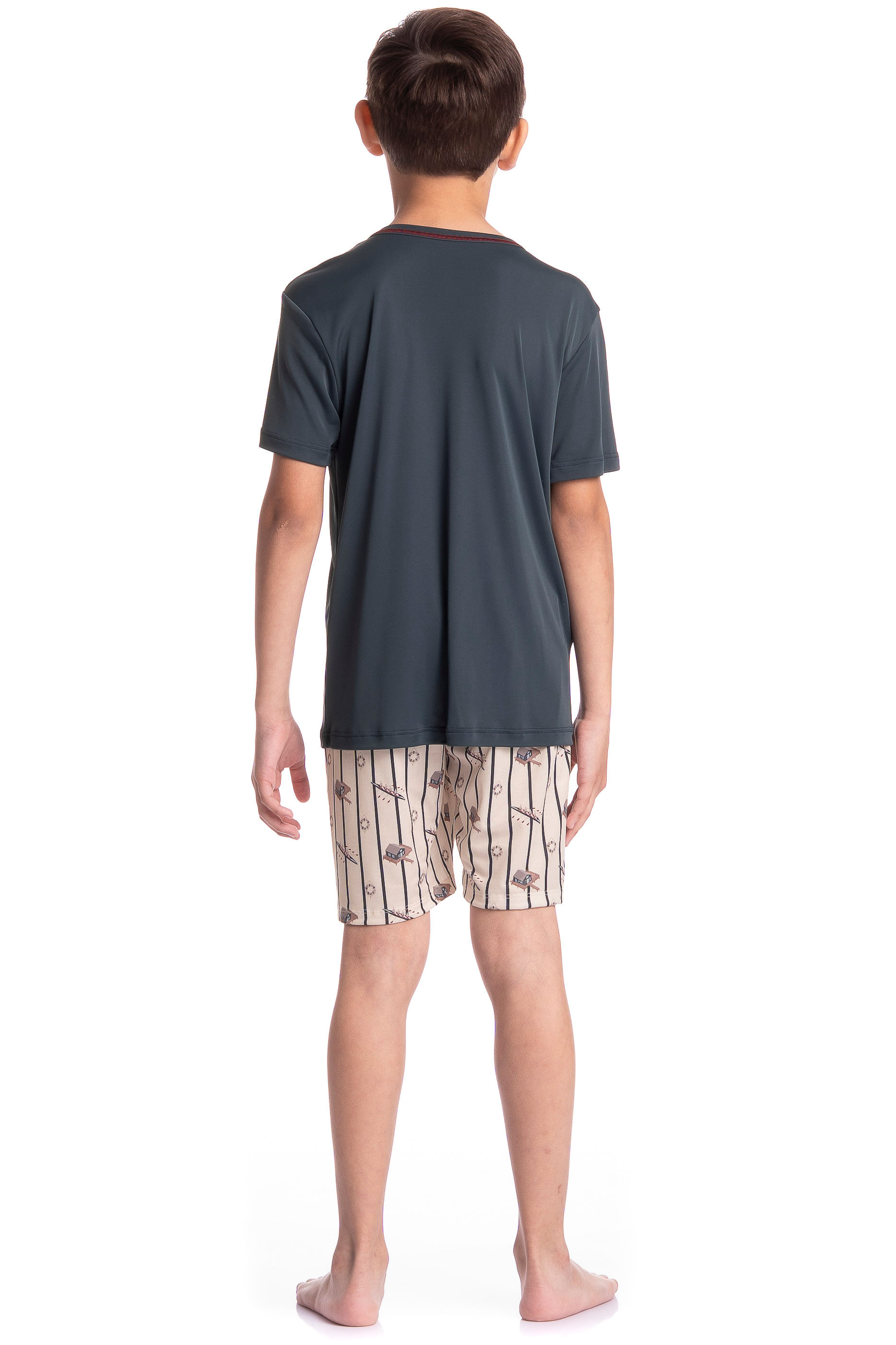 Pijama Infantil Masculino Curto Clóvis - Imagem 4 - Mobile
