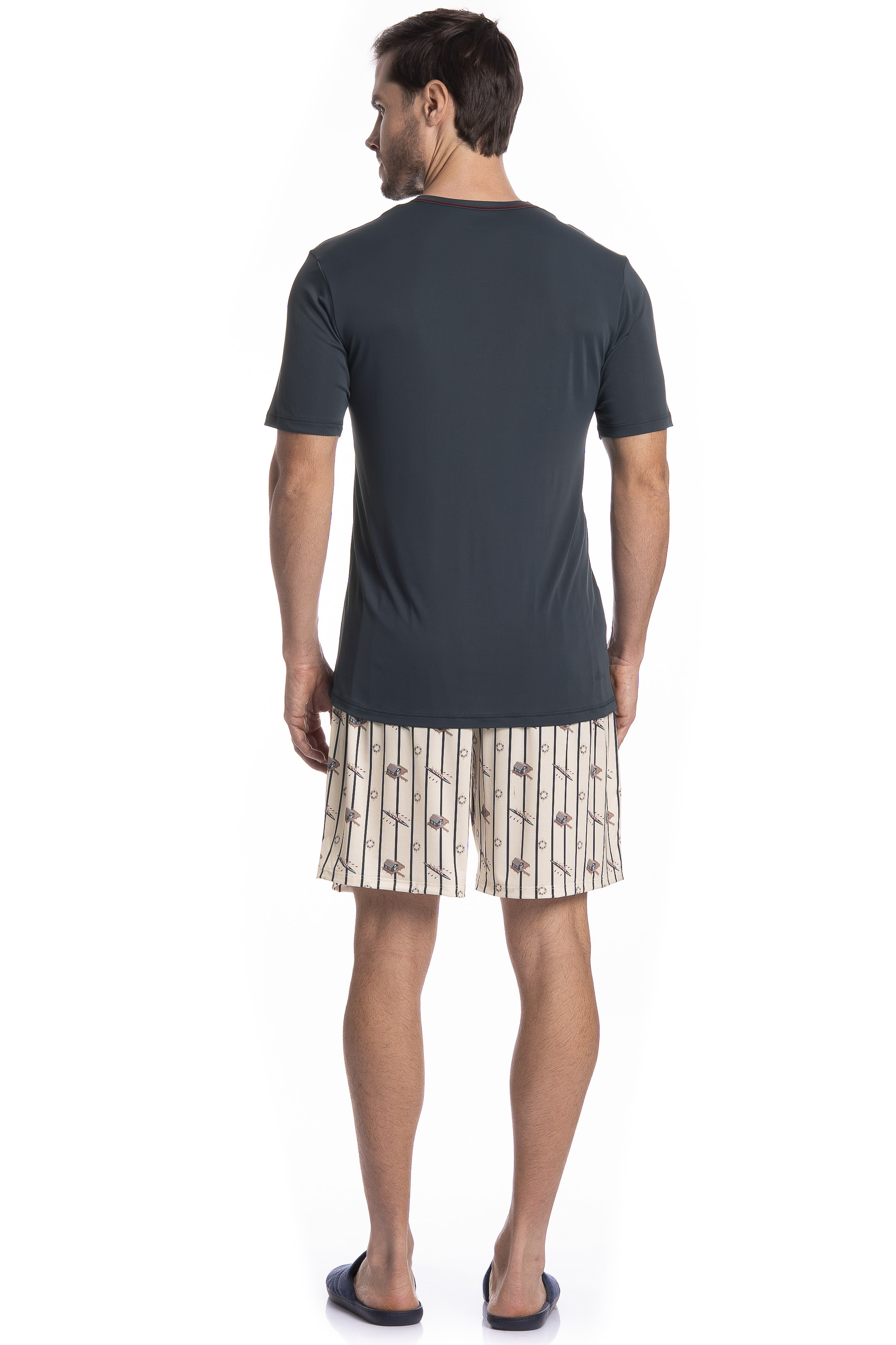 Pijama Masculino Curto Clóvis Tombini - Imagem 4 - Mobile