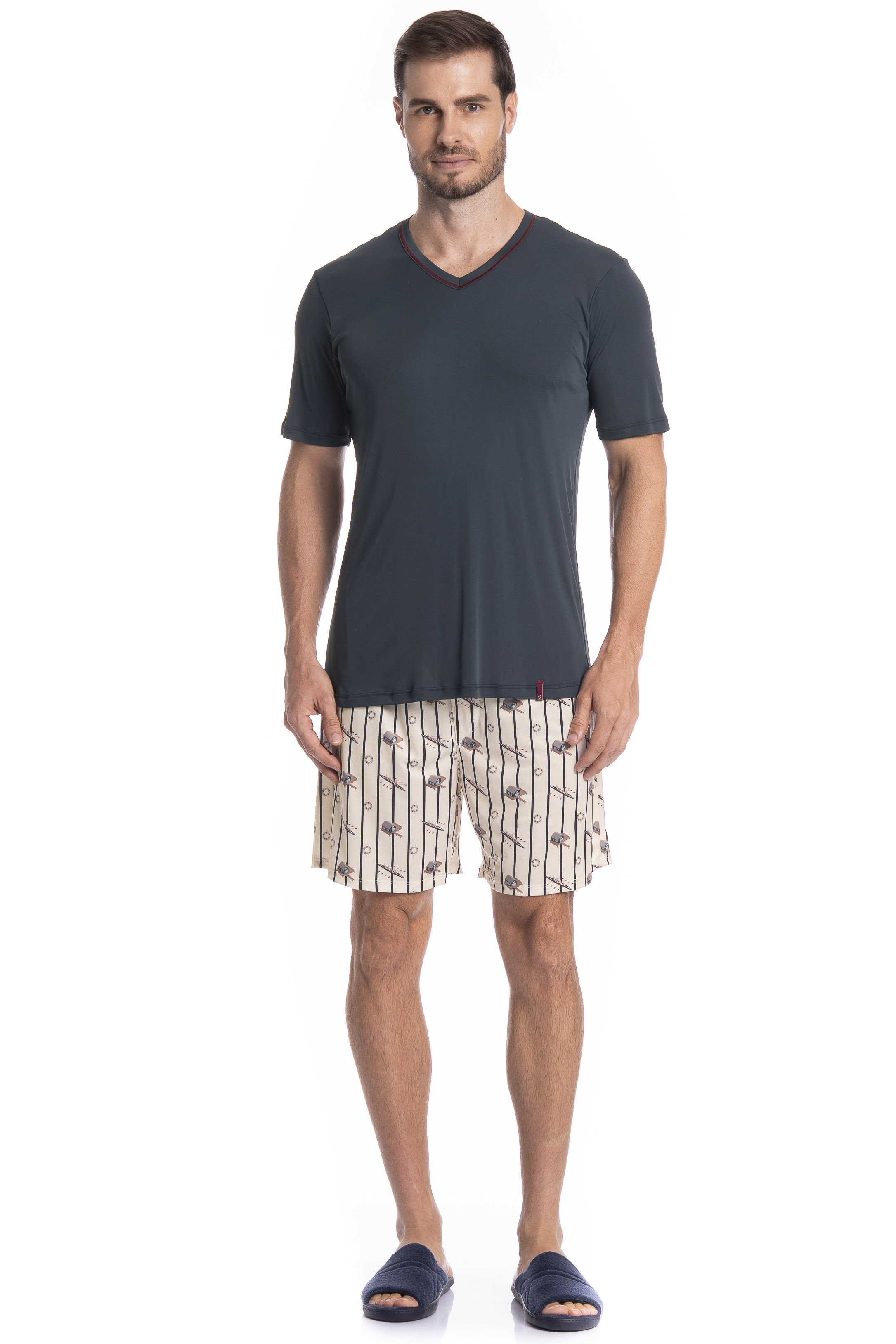 Pijama Masculino Curto Clóvis Tombini - Imagem 3 - Mobile