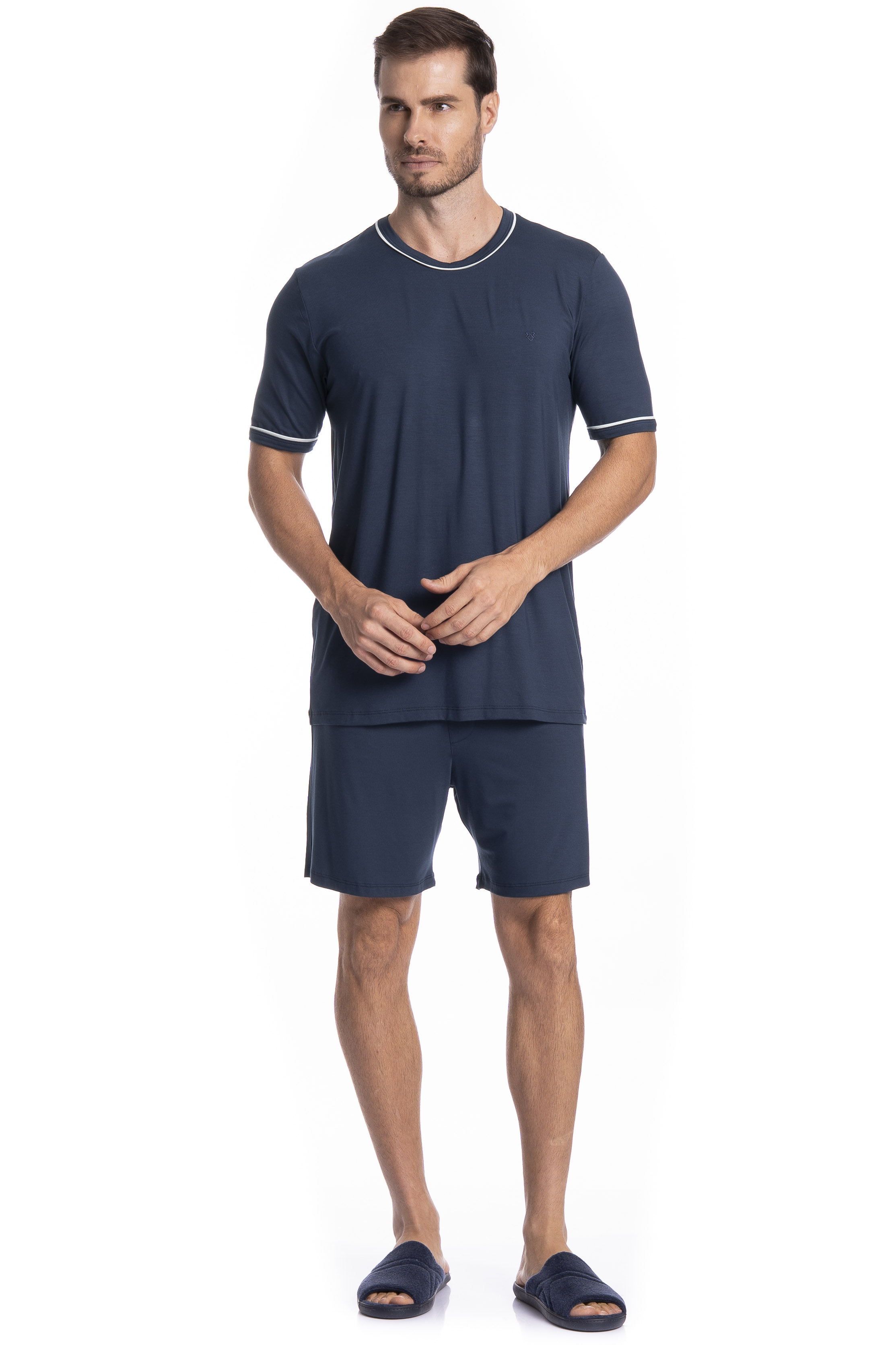 Pijama Masculino Curto Carlos Tombini - Imagem 3 - Mobile