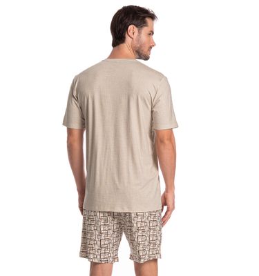 Pijama Masculino Curto Grid Tombini - Imagem 2 - Mobile