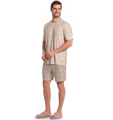Pijama Masculino Curto Grid Tombini - Imagem 3 - Mobile