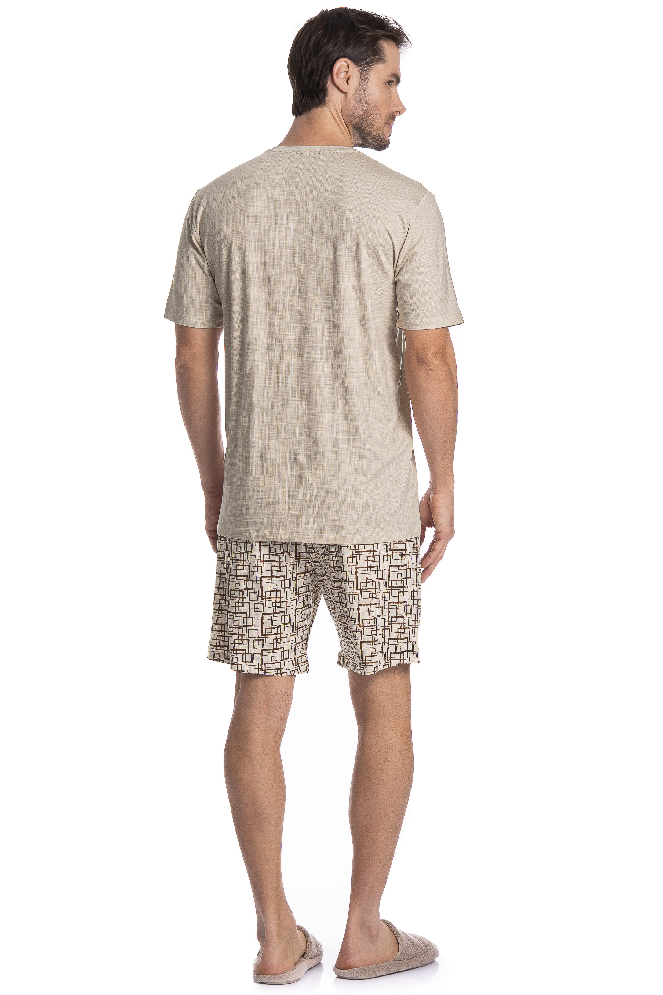 Pijama Masculino Curto Grid Tombini - Imagem 4 - Mobile