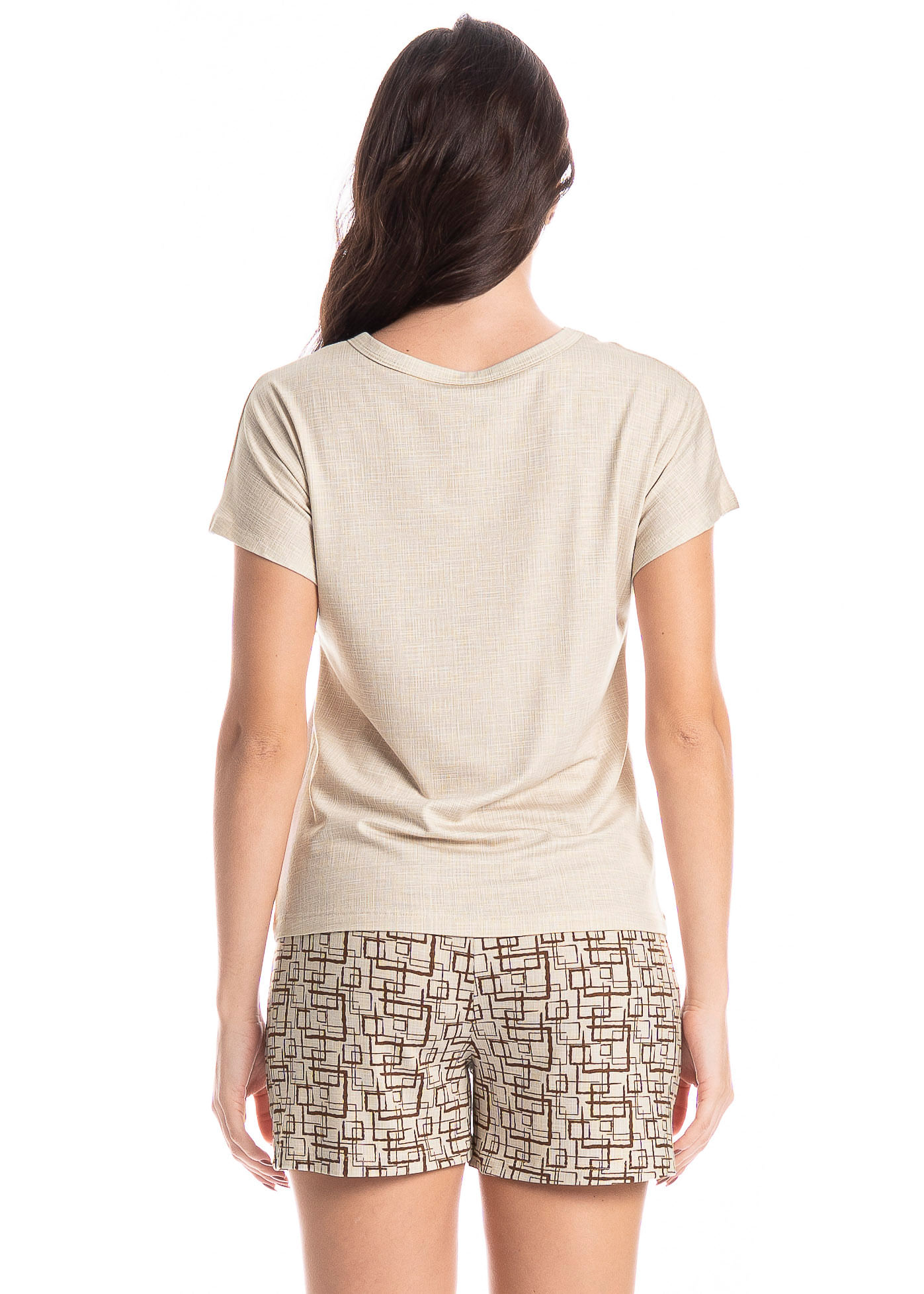 Pijama Feminino Curto Grid Branco - Imagem 2