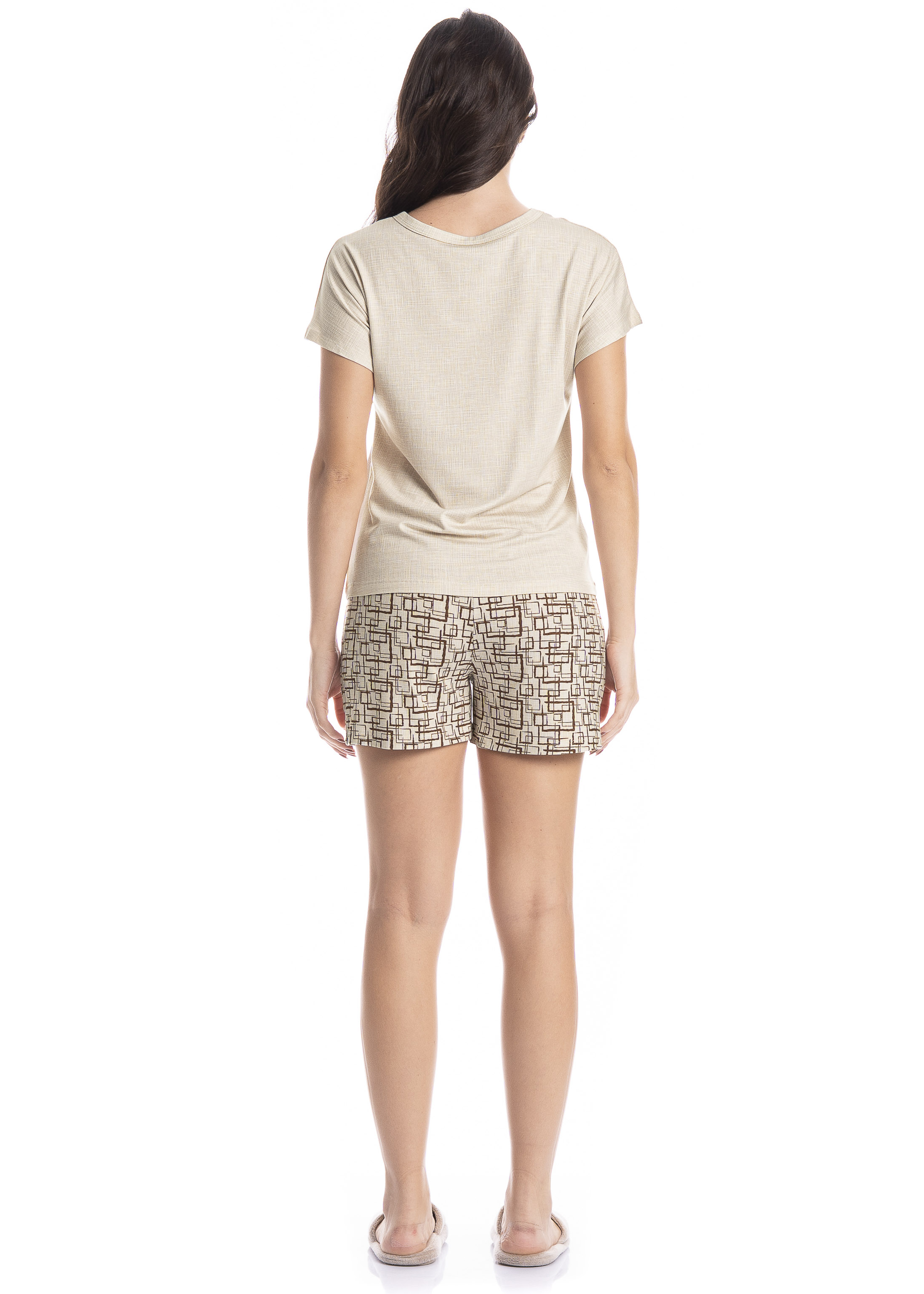 Pijama Feminino Curto Grid - Imagem 4 - Mobile