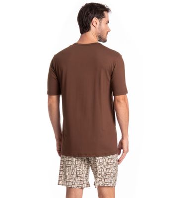 Pijama Curto Grid Tombini - Imagem 2 - Mobile