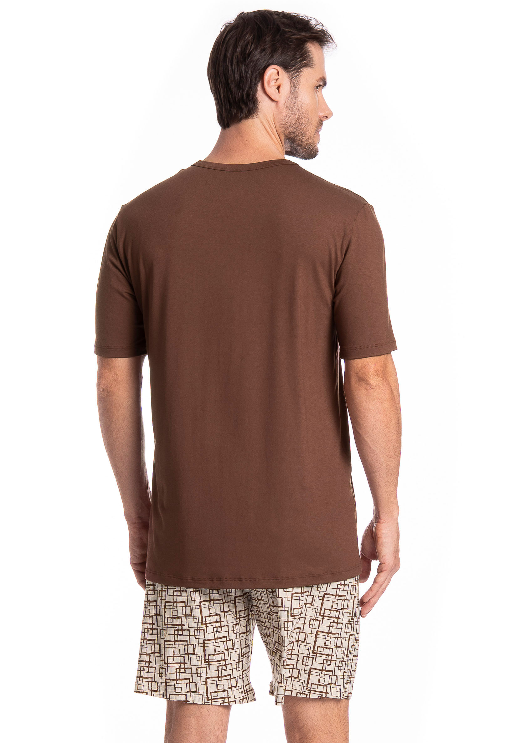 Pijama Curto Grid Tombini - Imagem 2 - Mobile