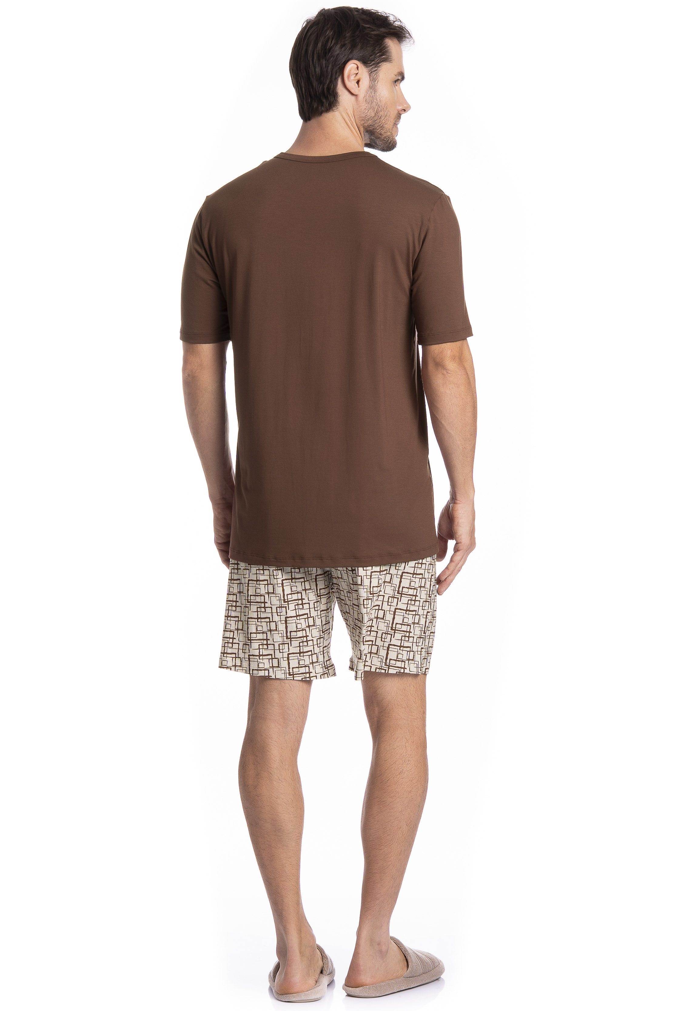 Pijama Curto Grid Tombini - Imagem 4 - Mobile