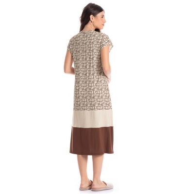 Vestido Feminino Midi Grid - Imagem 2 - Mobile