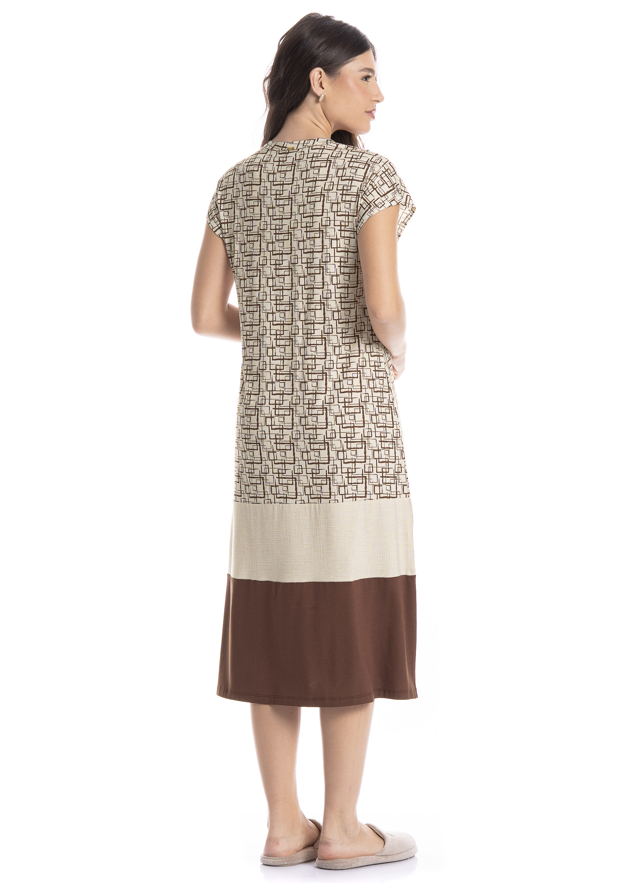 Vestido Feminino Midi Grid - Imagem 2 - Mobile