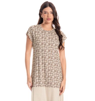 Vestido Feminino Midi Grid - Imagem 3 - Mobile