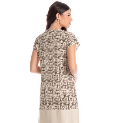 Vestido Feminino Midi Grid - Imagem 4 - Mobile