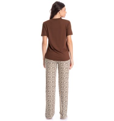 Pijama Feminino Longo Grid - Imagem 2 - Mobile