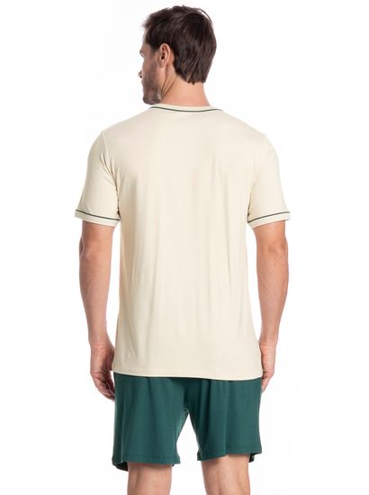 Pijama Masculino Curto Com Bolso Augusto Tombini - Imagem 2 - Desktop