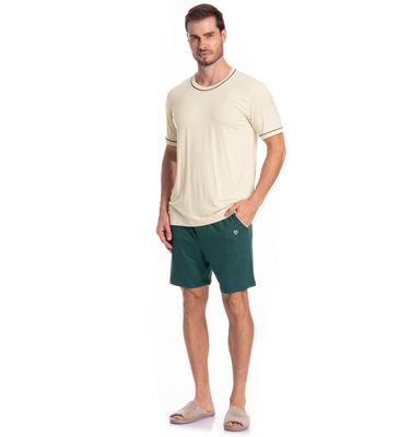 Pijama Masculino Curto Com Bolso Augusto Tombini - Imagem 3 - Mobile