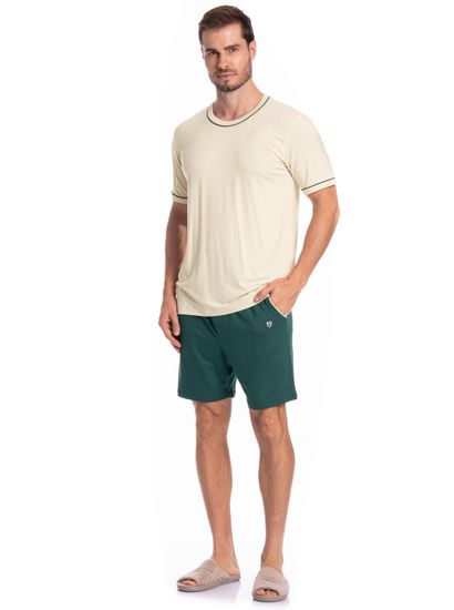 Pijama Masculino Curto Com Bolso Augusto Tombini - Imagem 3 - Desktop